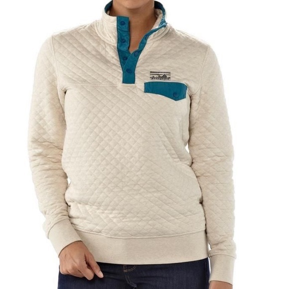Patagonia Tops - Patagonia Cream Organic Cotton Quilt Pullover